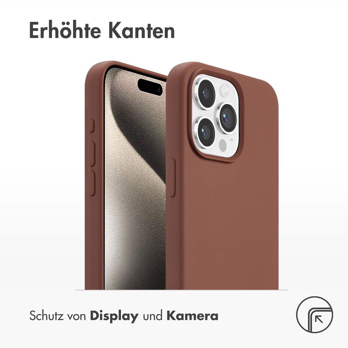 Accezz Liquid Silicone Backcover met MagSafe Apple iPhone 15 Pro Max - New Tea Brown - Afbeelding 8