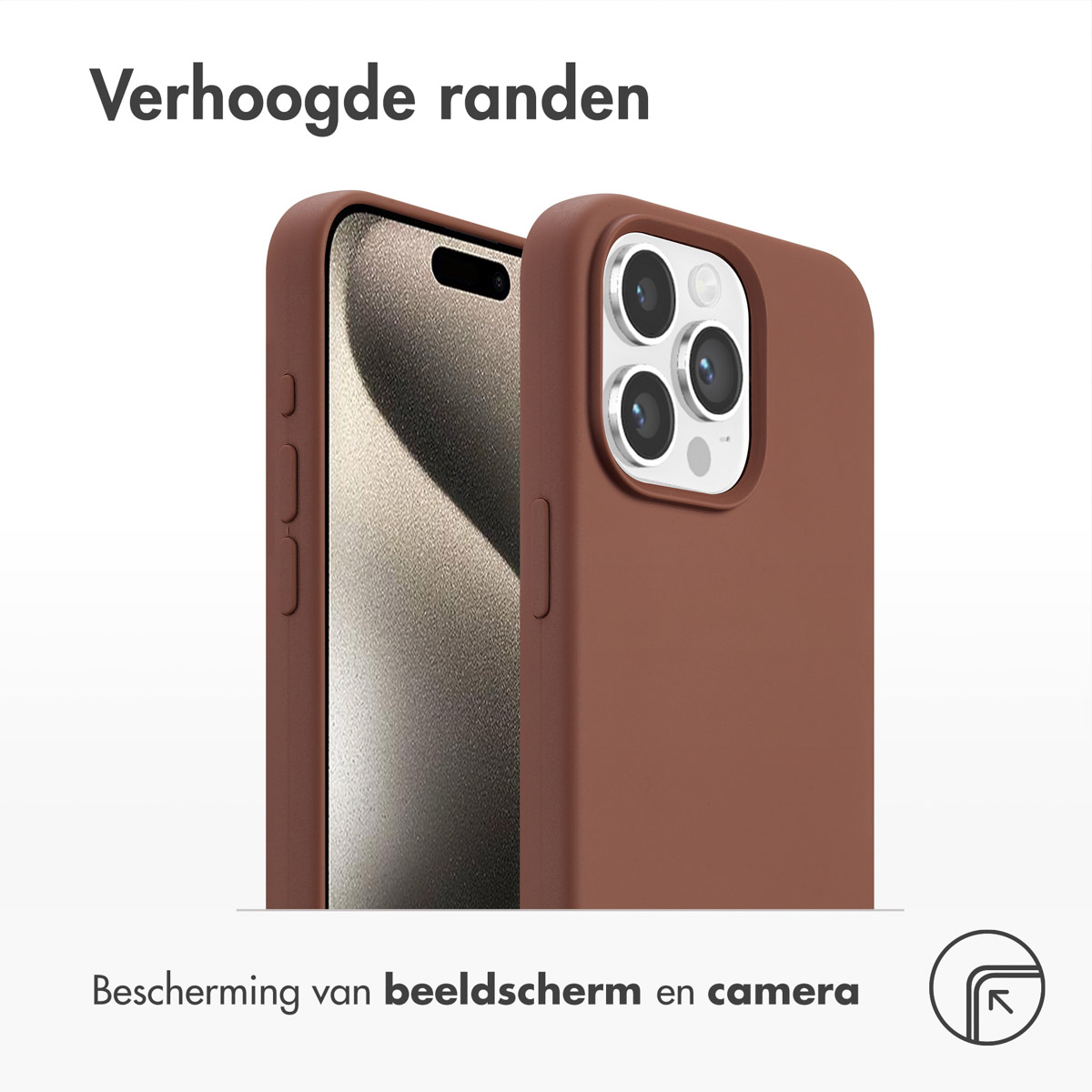 Accezz Liquid Silicone Backcover met MagSafe Apple iPhone 15 Pro Max - New Tea Brown - Afbeelding 2