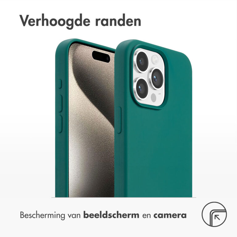 Accezz Liquid Silicone Backcover met MagSafe Apple iPhone 15 Pro Max - Forest Green - Afbeelding 5
