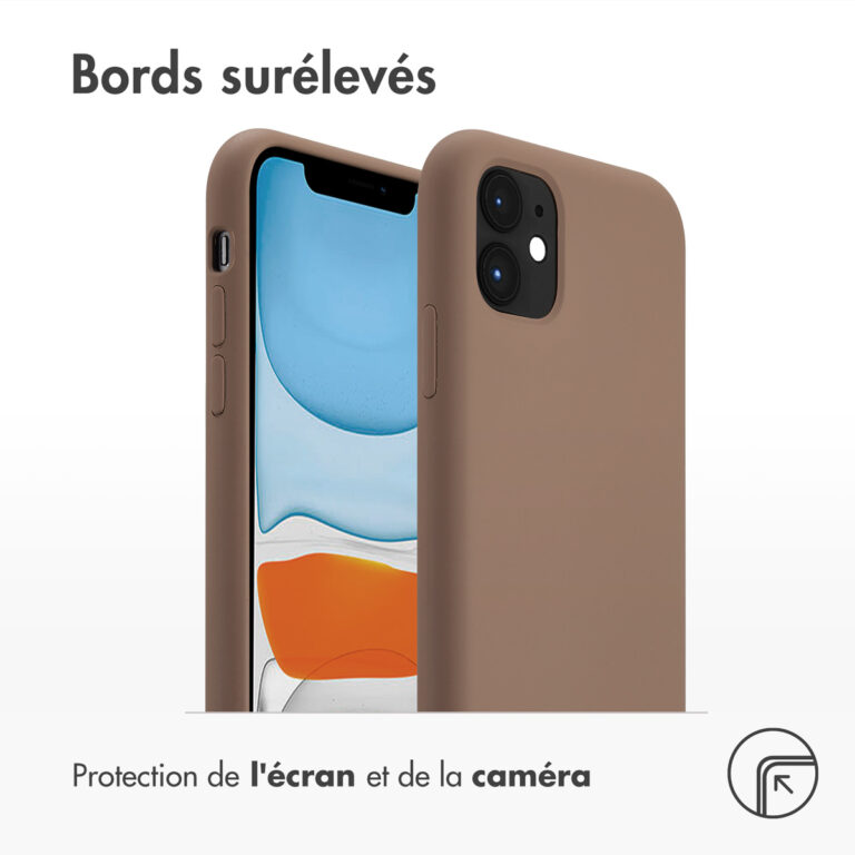 Accezz Liquid Silicone Backcover met MagSafe Apple iPhone 11 - Lichtbruin - Afbeelding 9