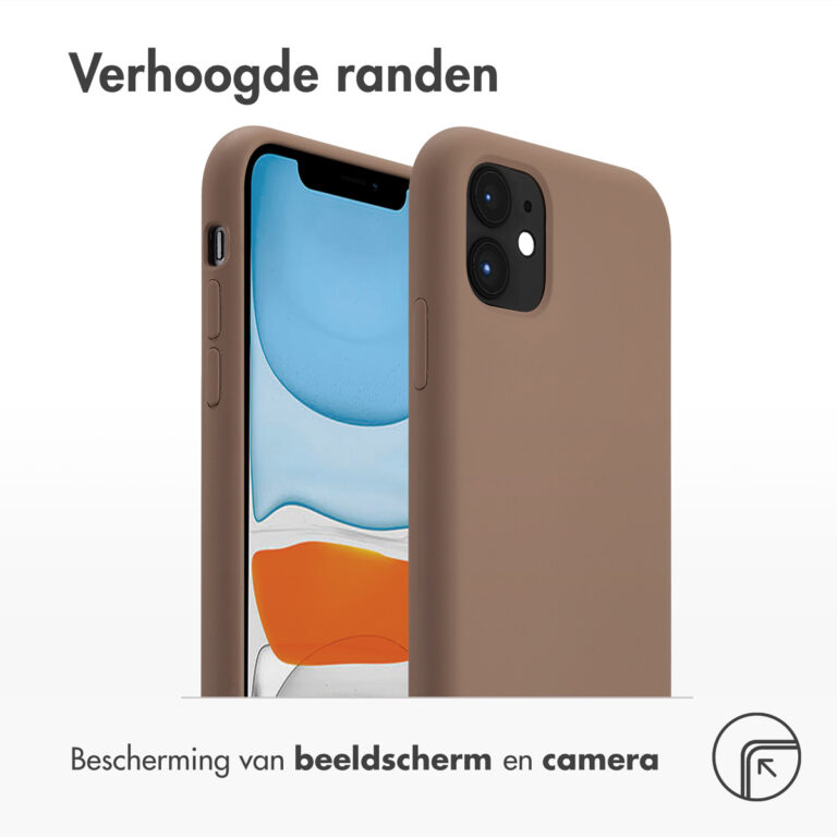 Accezz Liquid Silicone Backcover met MagSafe Apple iPhone 11 - Lichtbruin - Afbeelding 5