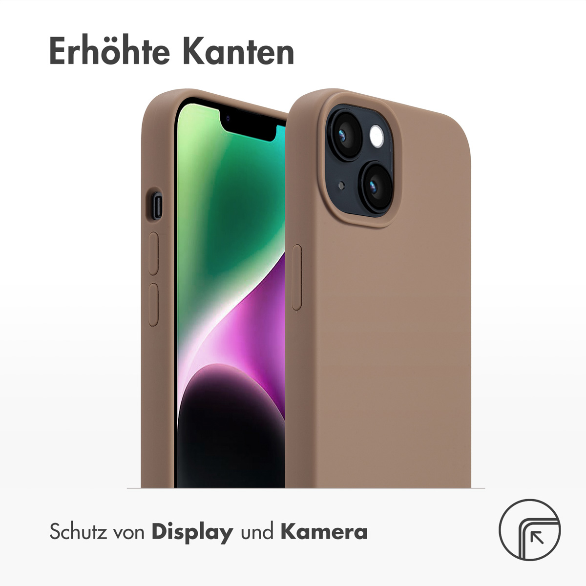 Accezz Liquid Silicone Backcover met MagSafe Apple iPhone 14 / 13 - Lichtbruin - Afbeelding 8