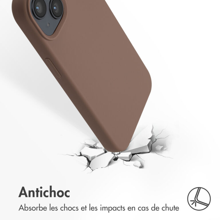 Accezz Liquid Silicone Backcover met MagSafe Apple iPhone 14 - Lichtbruin - Afbeelding 9