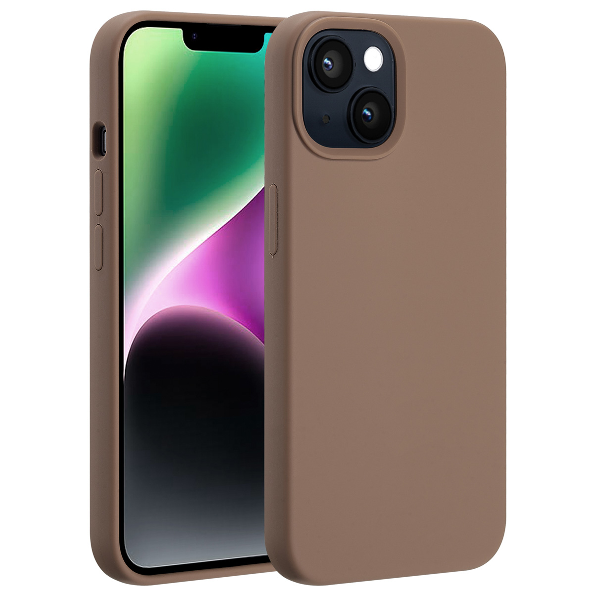 Accezz Liquid Silicone Backcover met MagSafe Apple iPhone 14 / 13 - Lichtbruin