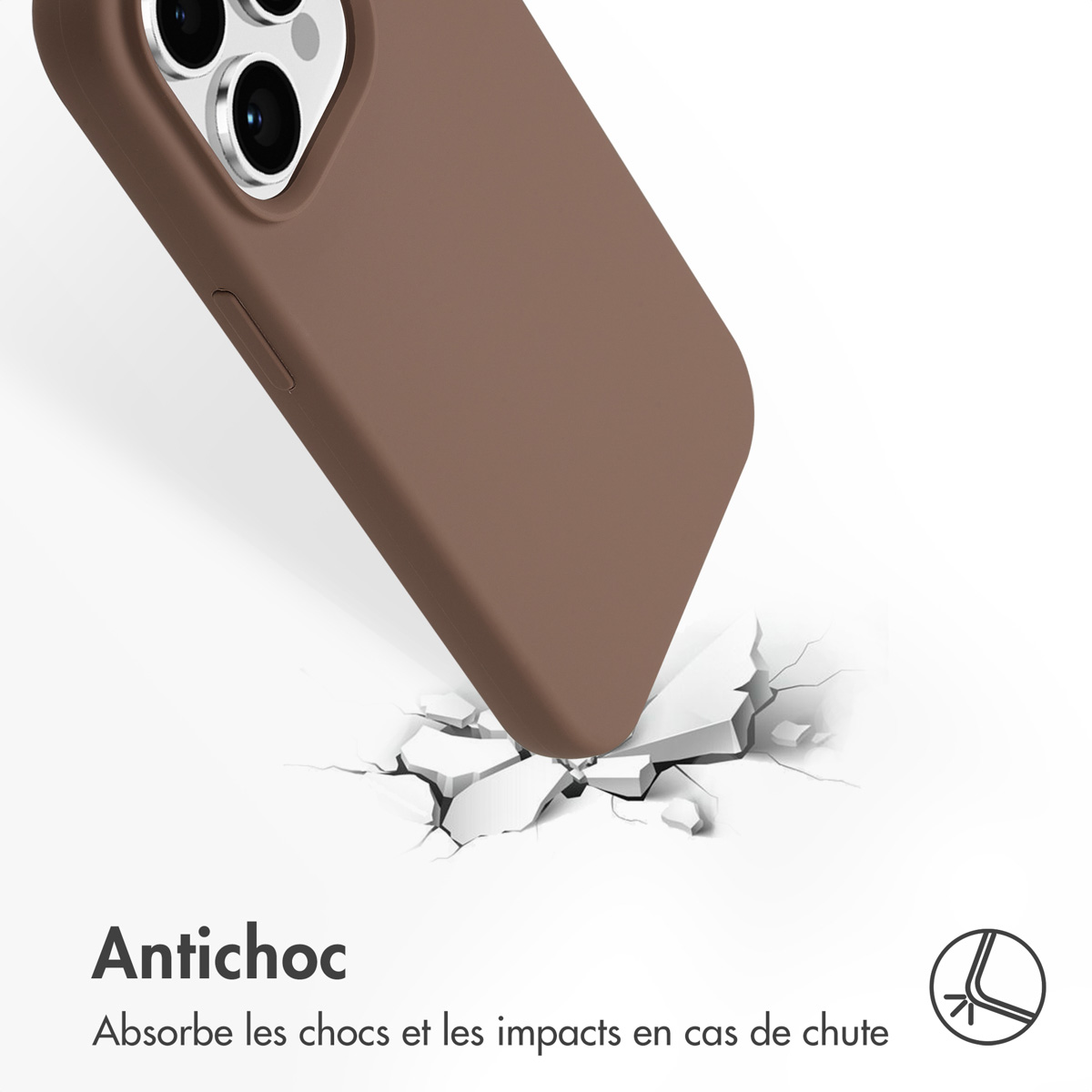 Accezz Liquid Silicone Backcover met MagSafe Apple iPhone 14 Pro - Lichtbruin - Afbeelding 6