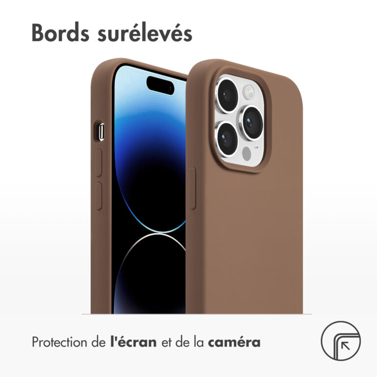Accezz Liquid Silicone Backcover met MagSafe Apple iPhone 14 Pro - Lichtbruin - Afbeelding 8