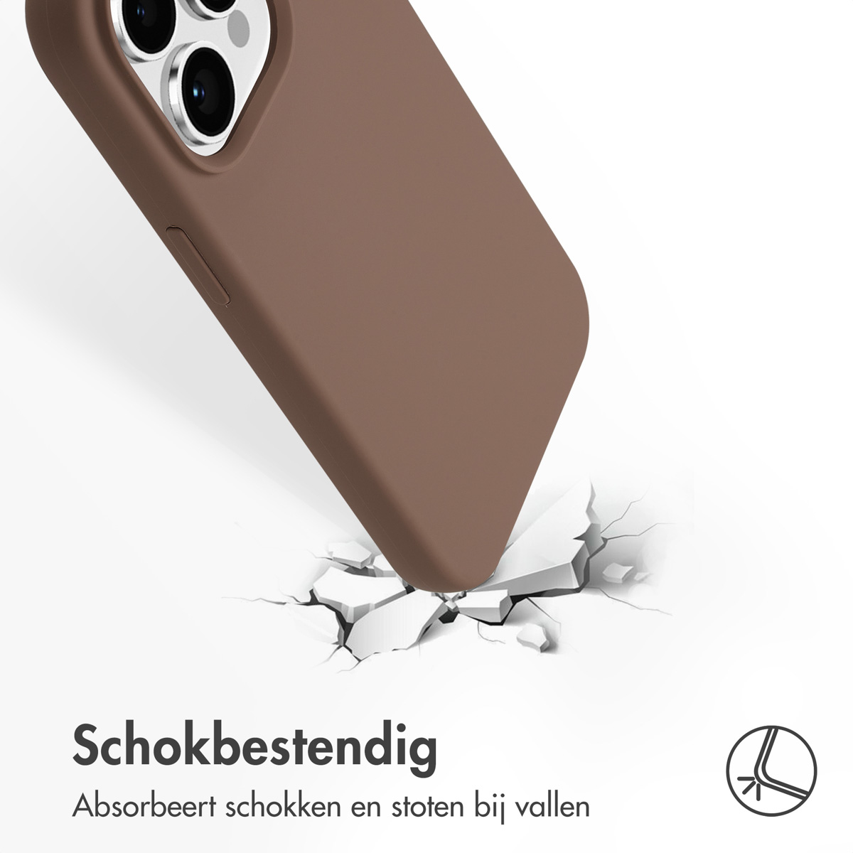 Accezz Liquid Silicone Backcover met MagSafe Apple iPhone 14 Pro - Lichtbruin - Afbeelding 3