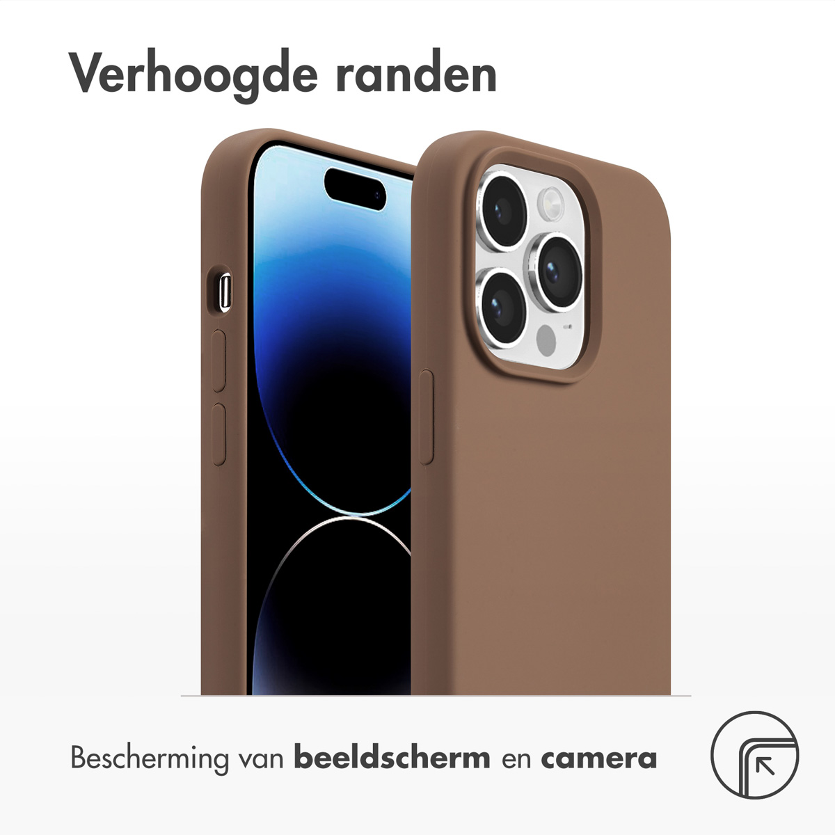 Accezz Liquid Silicone Backcover met MagSafe Apple iPhone 14 Pro - Lichtbruin - Afbeelding 2