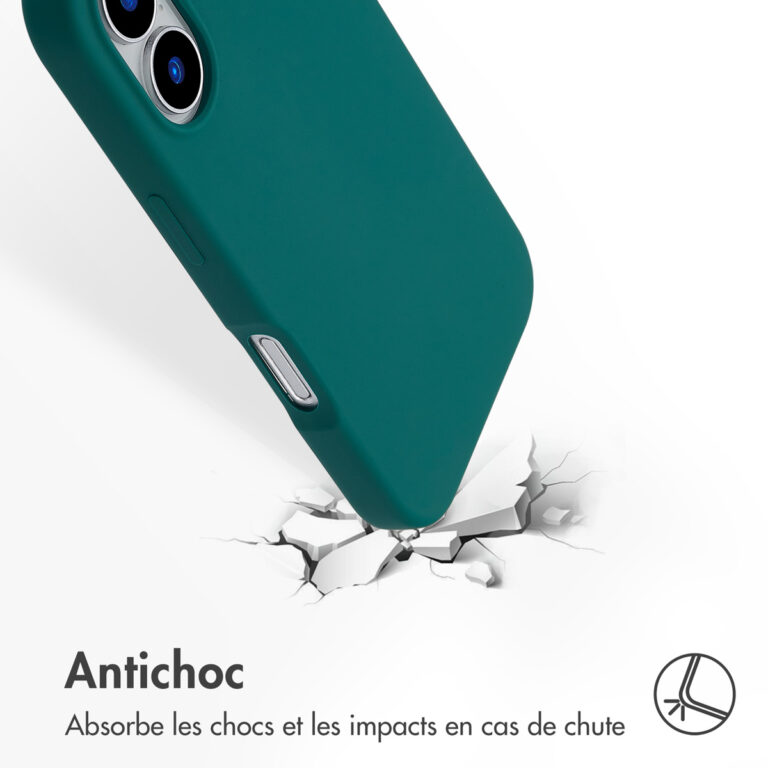 Accezz Liquid Silicone Backcover met MagSafe Apple iPhone 16 - Forest Green - Afbeelding 9