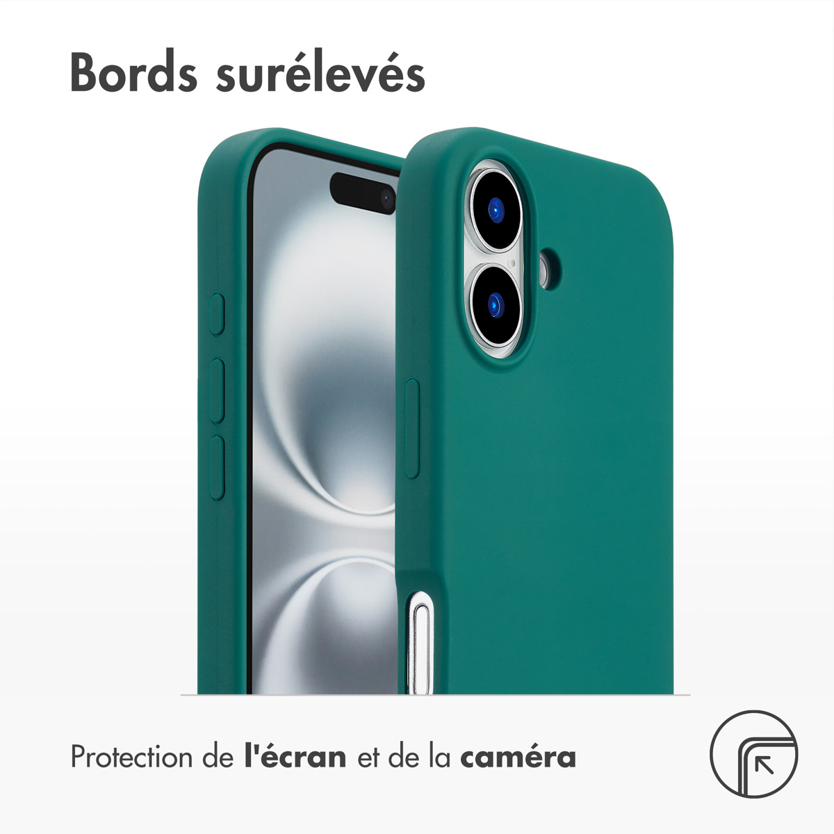 Accezz Liquid Silicone Backcover met MagSafe Apple iPhone 16 - Forest Green - Afbeelding 5