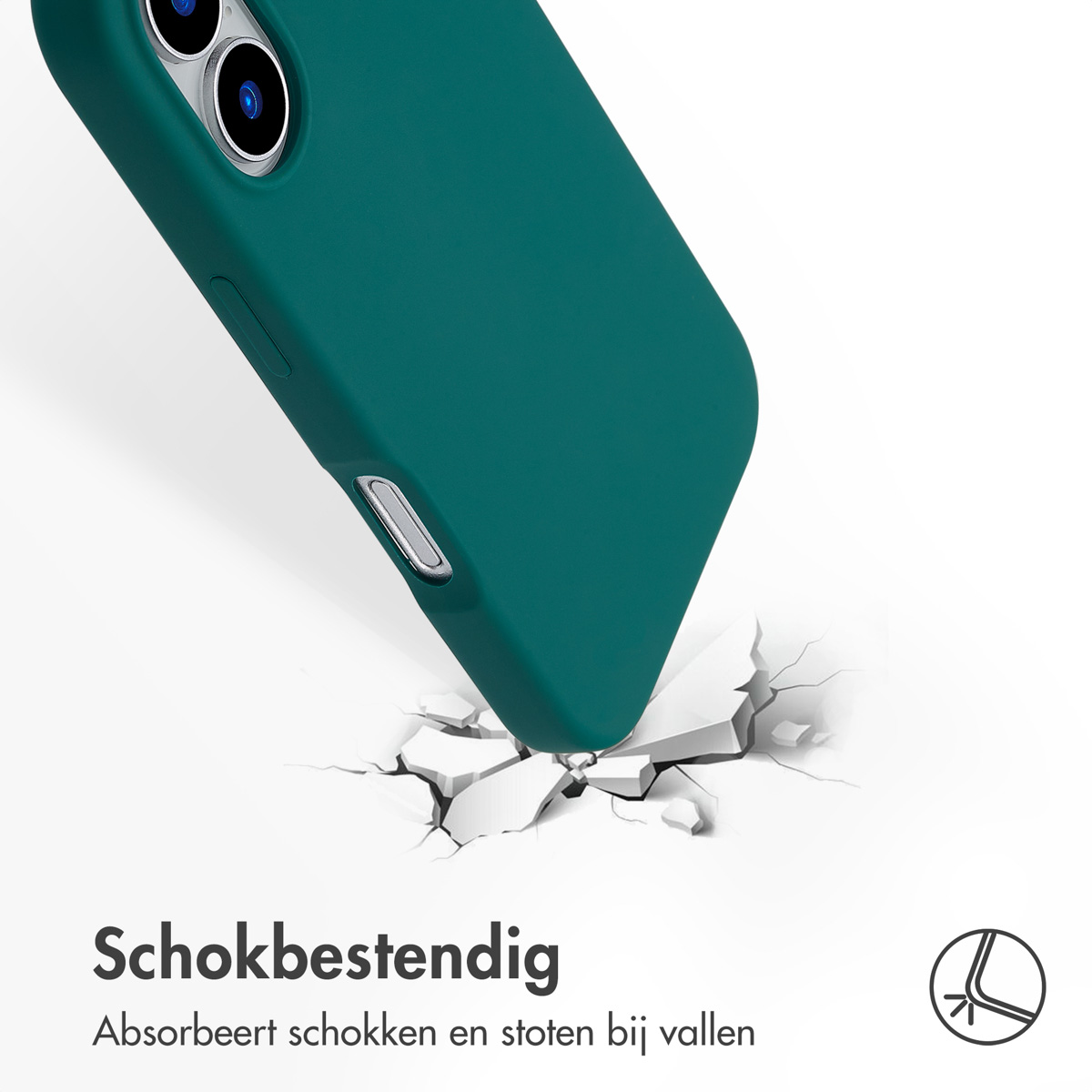 Accezz Liquid Silicone Backcover met MagSafe Apple iPhone 16 - Forest Green - Afbeelding 3