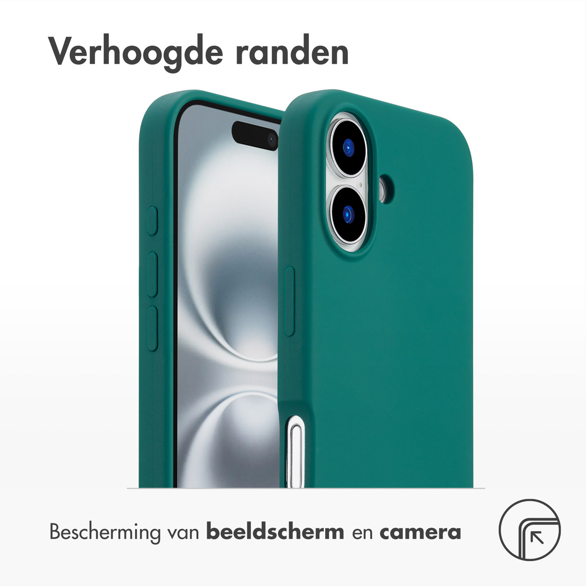 Accezz Liquid Silicone Backcover met MagSafe Apple iPhone 16 - Forest Green - Afbeelding 2