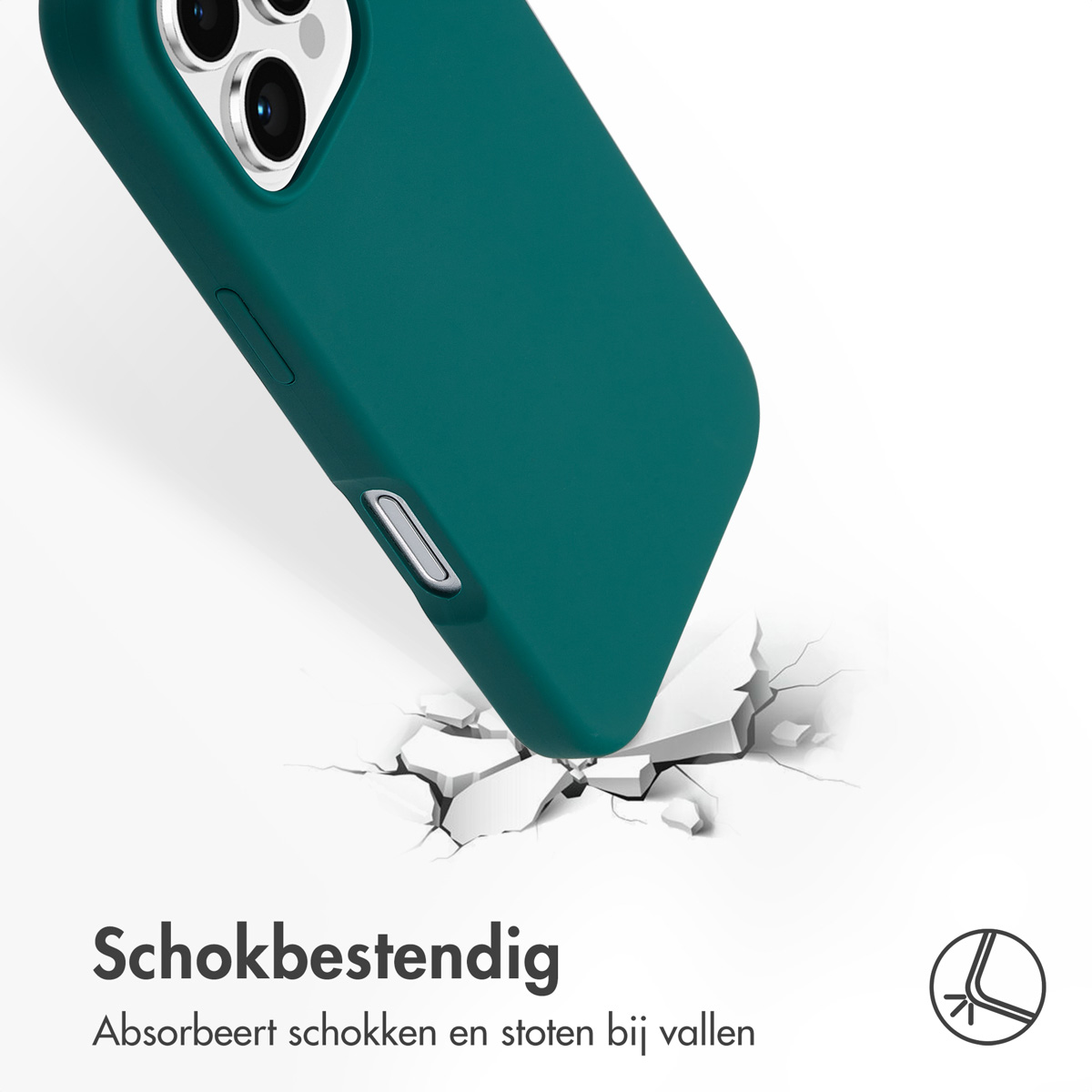 Accezz Liquid Silicone Backcover met MagSafe Apple iPhone 16 Pro - Forest Green - Afbeelding 3