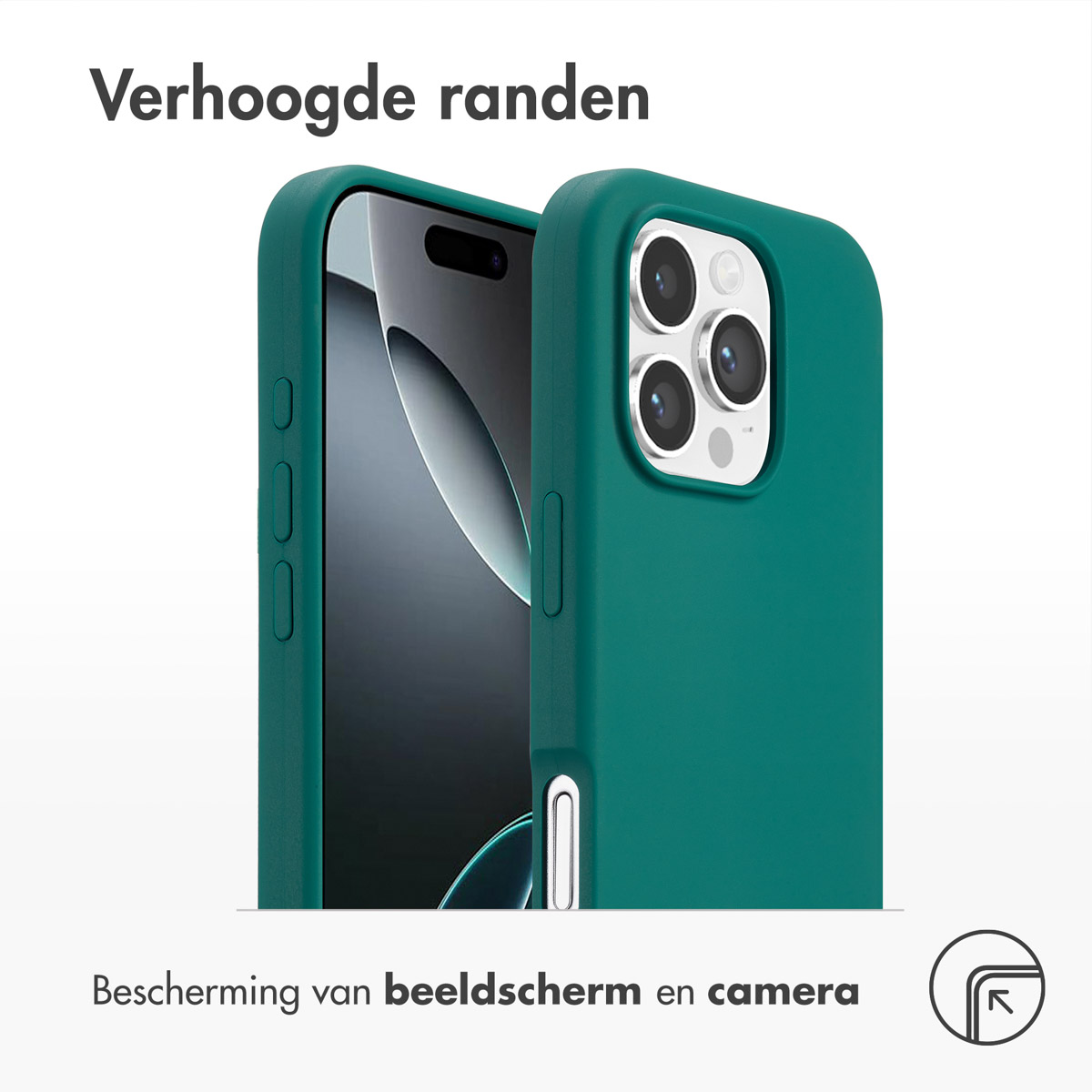 Accezz Liquid Silicone Backcover met MagSafe Apple iPhone 16 Pro - Forest Green - Afbeelding 2