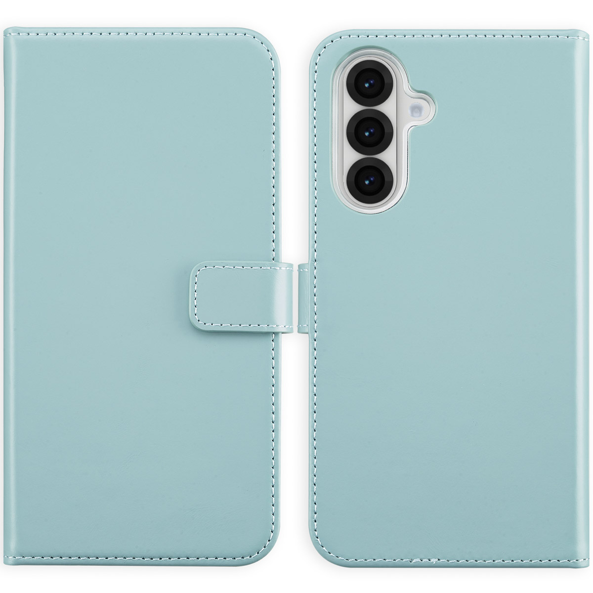 Selencia Echt Leren Bookcase Samsung Galaxy A36 / A56 - Air Blue - Afbeelding 3