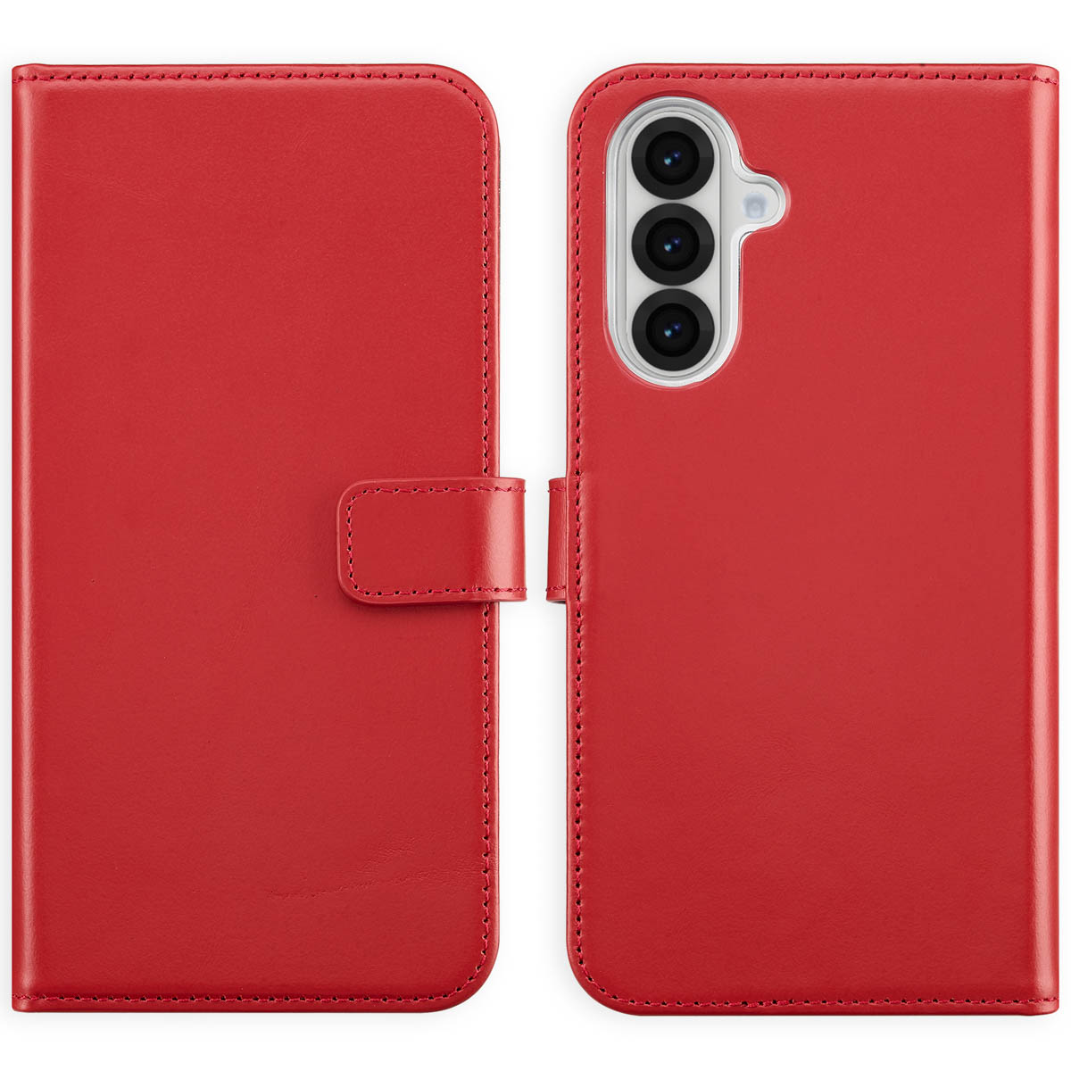 Selencia Echt Leren Bookcase Samsung Galaxy A36 / A56 - Rood - Afbeelding 3