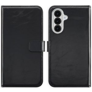 Selencia Echt Leren Bookcase Samsung Galaxy A36 / A56 - Zwart