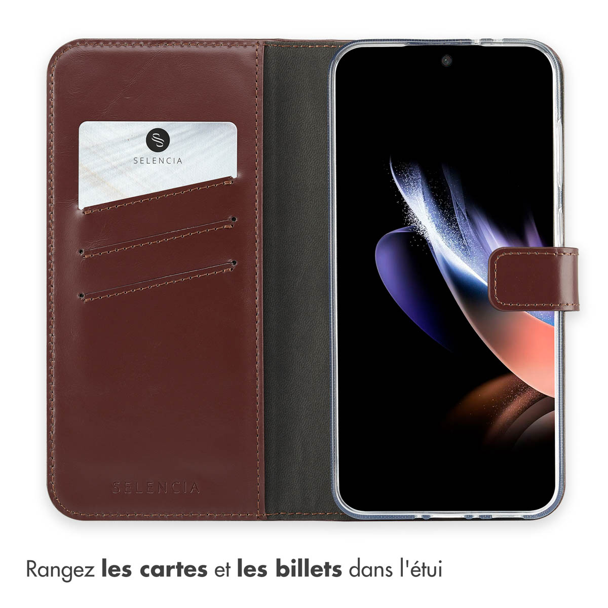 Selencia Echt Leren Bookcase Samsung Galaxy A36 / A56 - Bruin - Afbeelding 8