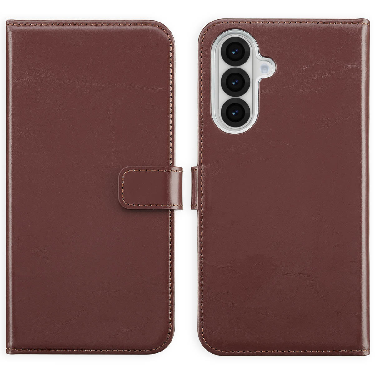 Selencia Echt Leren Bookcase Samsung Galaxy A36 / A56 - Bruin - Afbeelding 3