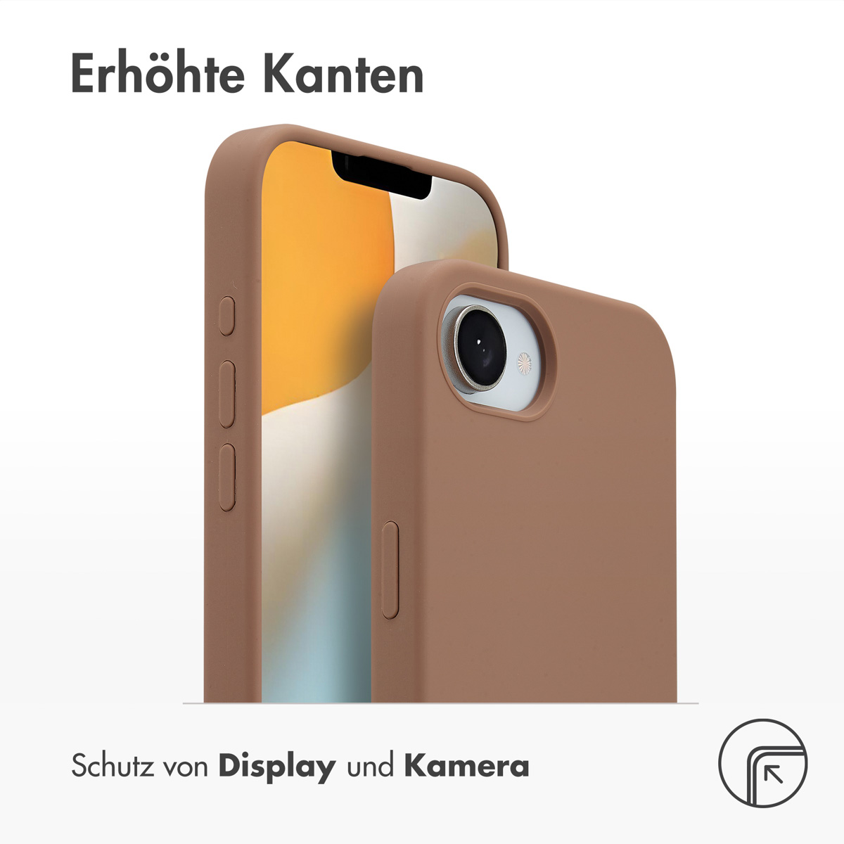 Accezz Liquid Silicone Backcover met MagSafe Apple iPhone 16e - Lichtbruin - Afbeelding 8