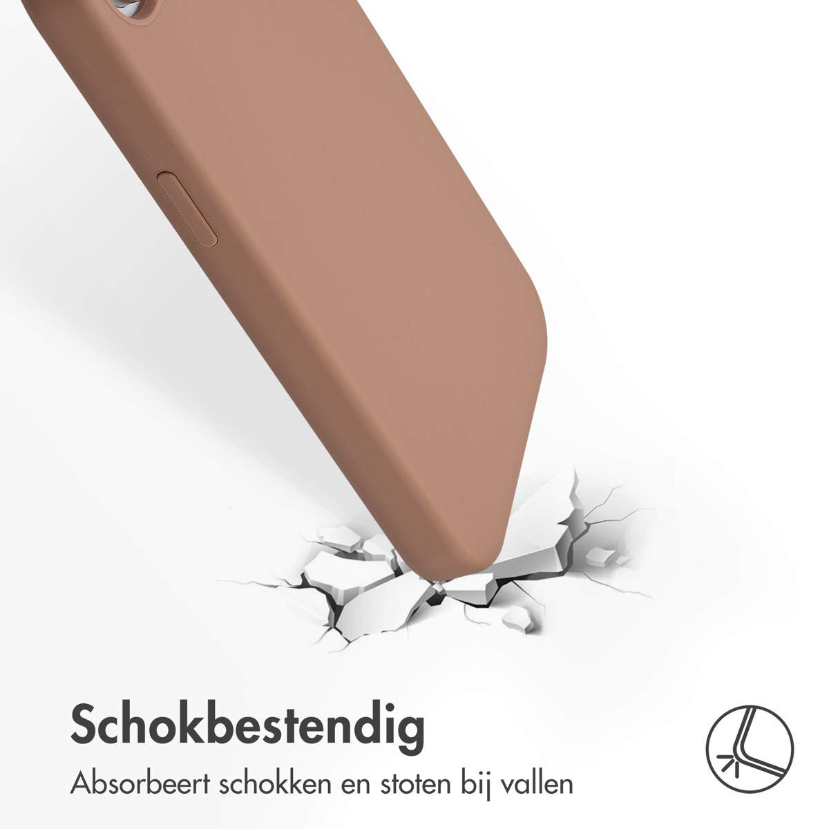 Accezz Liquid Silicone Backcover met MagSafe Apple iPhone 16e - Lichtbruin - Afbeelding 2