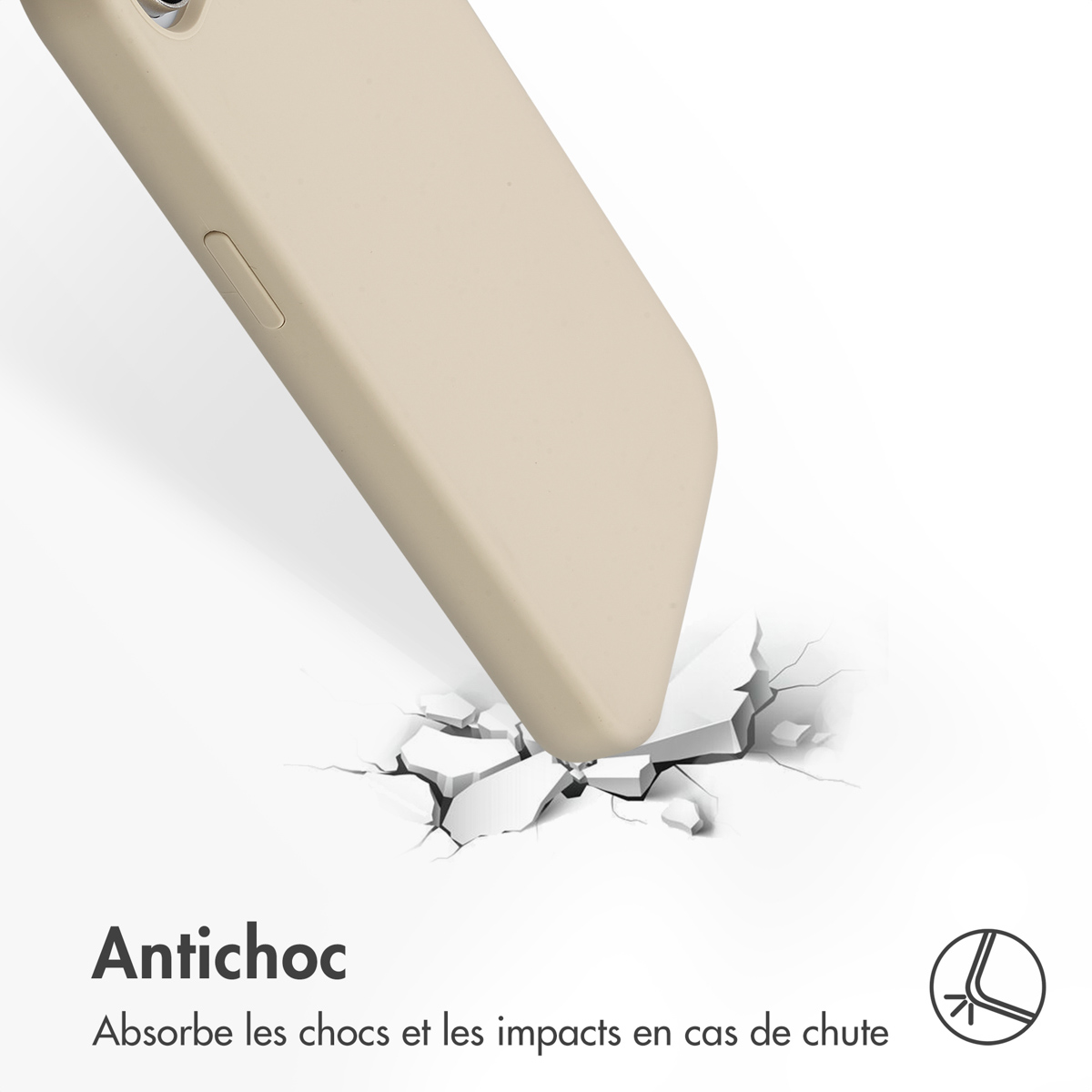 Accezz Liquid Silicone Backcover met MagSafe Apple iPhone 16e - Stone - Afbeelding 6