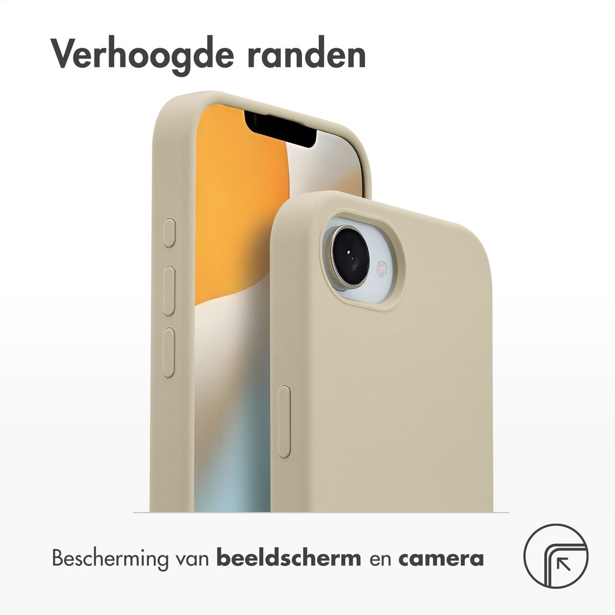 Accezz Liquid Silicone Backcover met MagSafe Apple iPhone 16e - Stone - Afbeelding 2