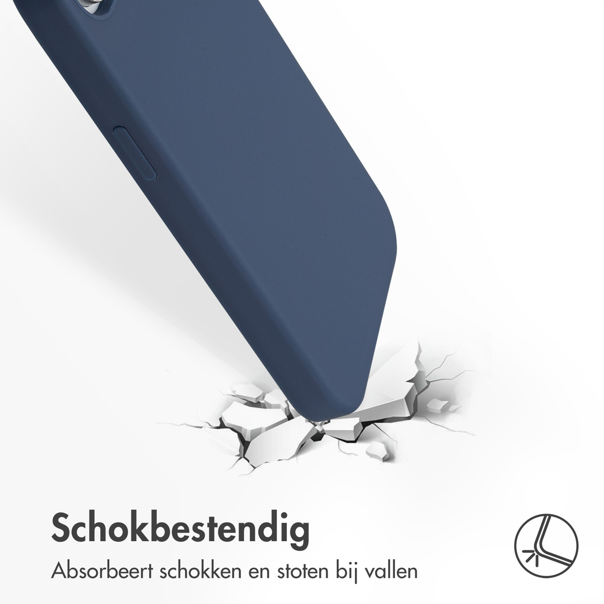 Accezz Liquid Silicone Backcover met MagSafe Apple iPhone 16e - Donkerblauw - Afbeelding 3