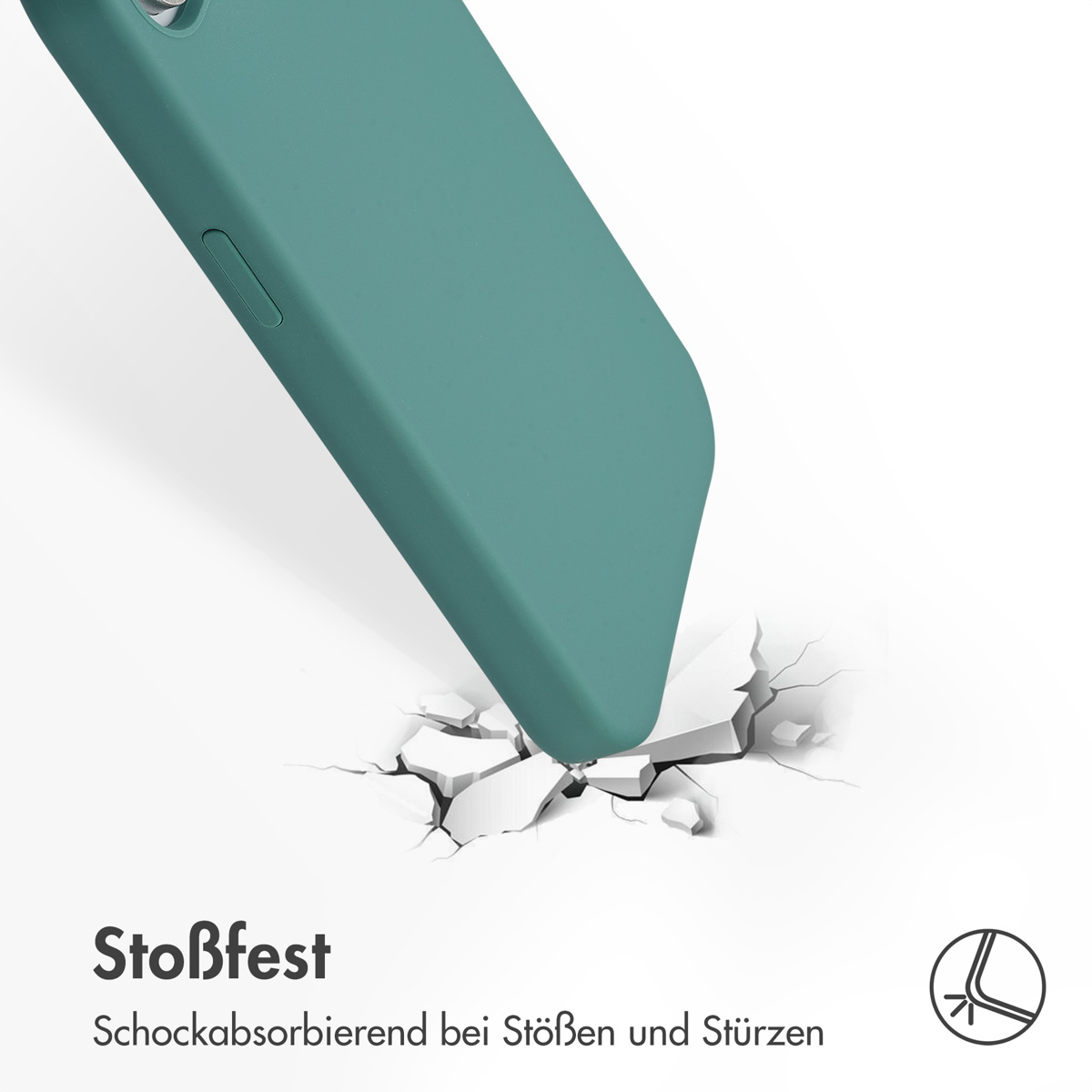 Accezz Liquid Silicone Backcover met MagSafe Apple iPhone 16e - Donkergroen - Afbeelding 9