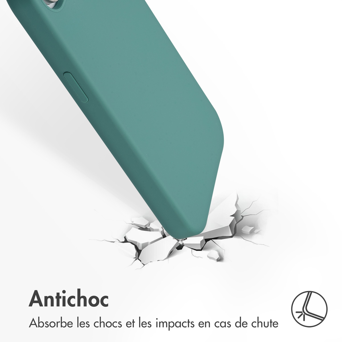 Accezz Liquid Silicone Backcover met MagSafe Apple iPhone 16e - Donkergroen - Afbeelding 6