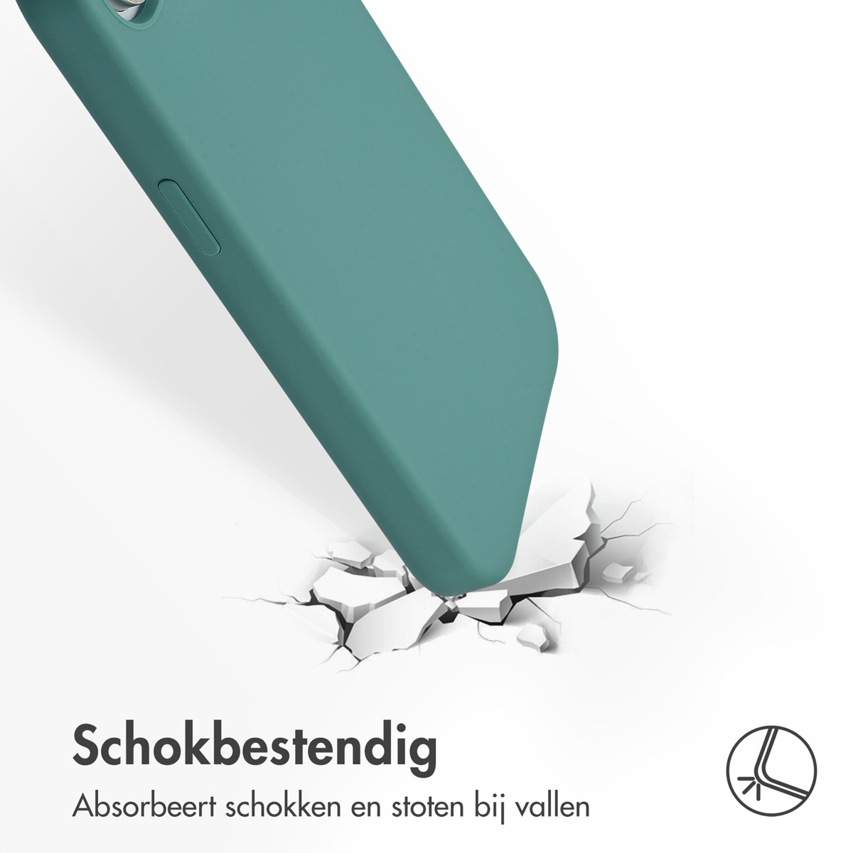 Accezz Liquid Silicone Backcover met MagSafe Apple iPhone 16e - Donkergroen - Afbeelding 2