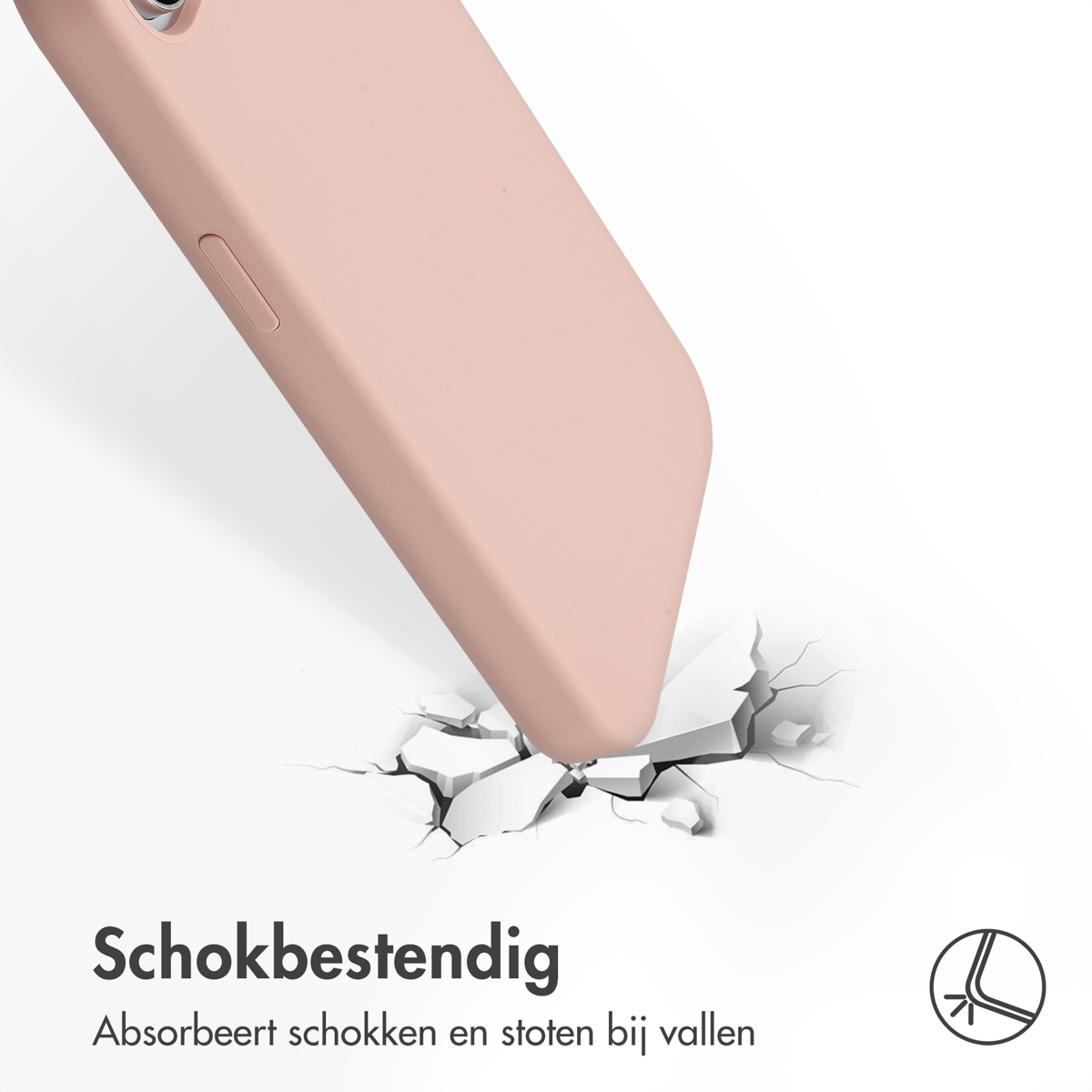 Accezz Liquid Silicone Backcover met MagSafe Apple iPhone 16e - Roze - Afbeelding 3