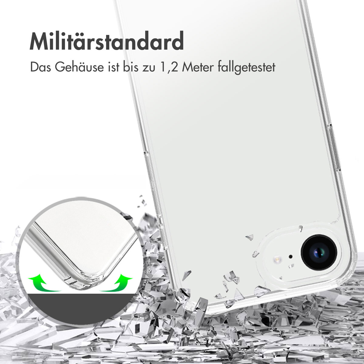 Accezz Xtreme Impact Backcover Apple iPhone 16e - Transparant - Afbeelding 5