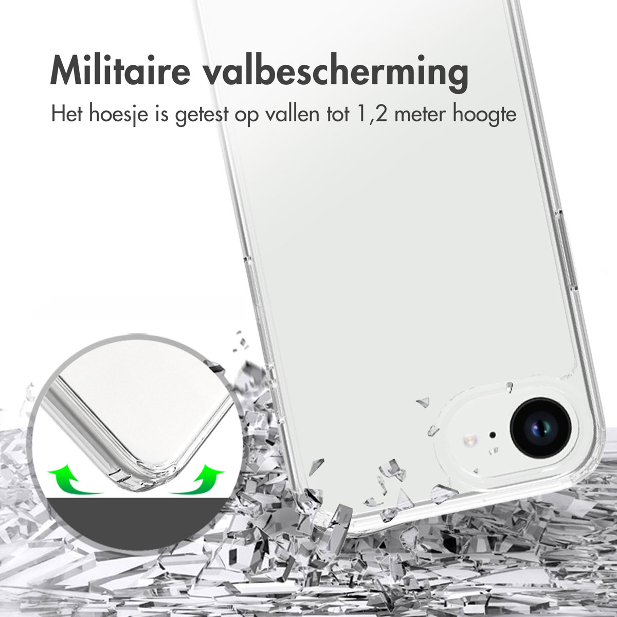 Accezz Xtreme Impact Backcover Apple iPhone 16e - Transparant - Afbeelding 4