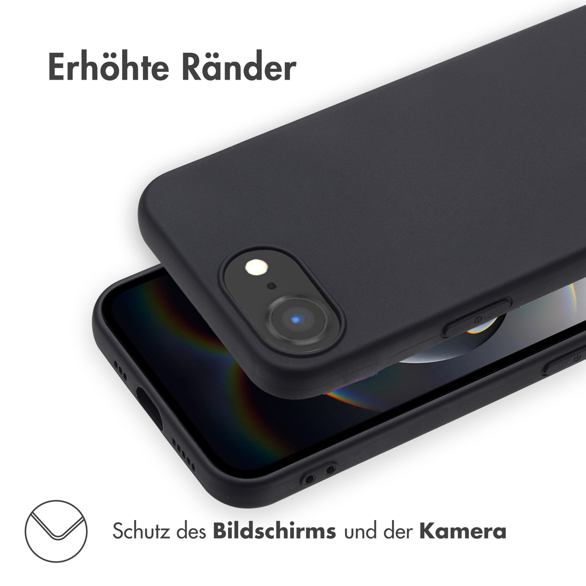 Accezz Color Backcover Apple iPhone 16e - Zwart - Afbeelding 6