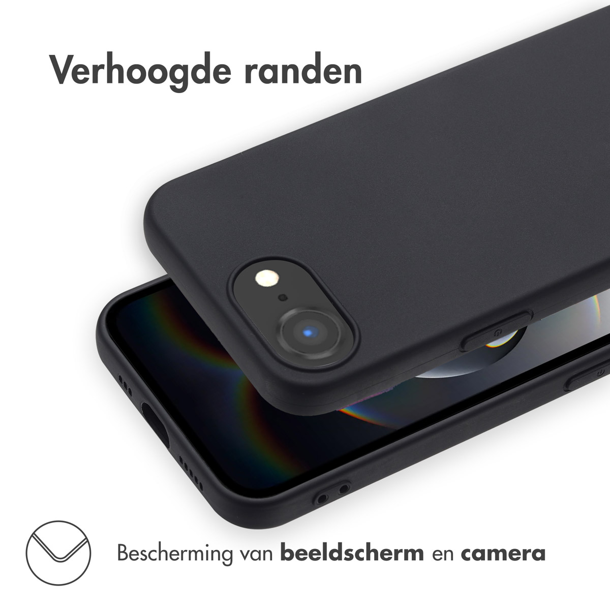 Accezz Color Backcover Apple iPhone 16e - Zwart - Afbeelding 4