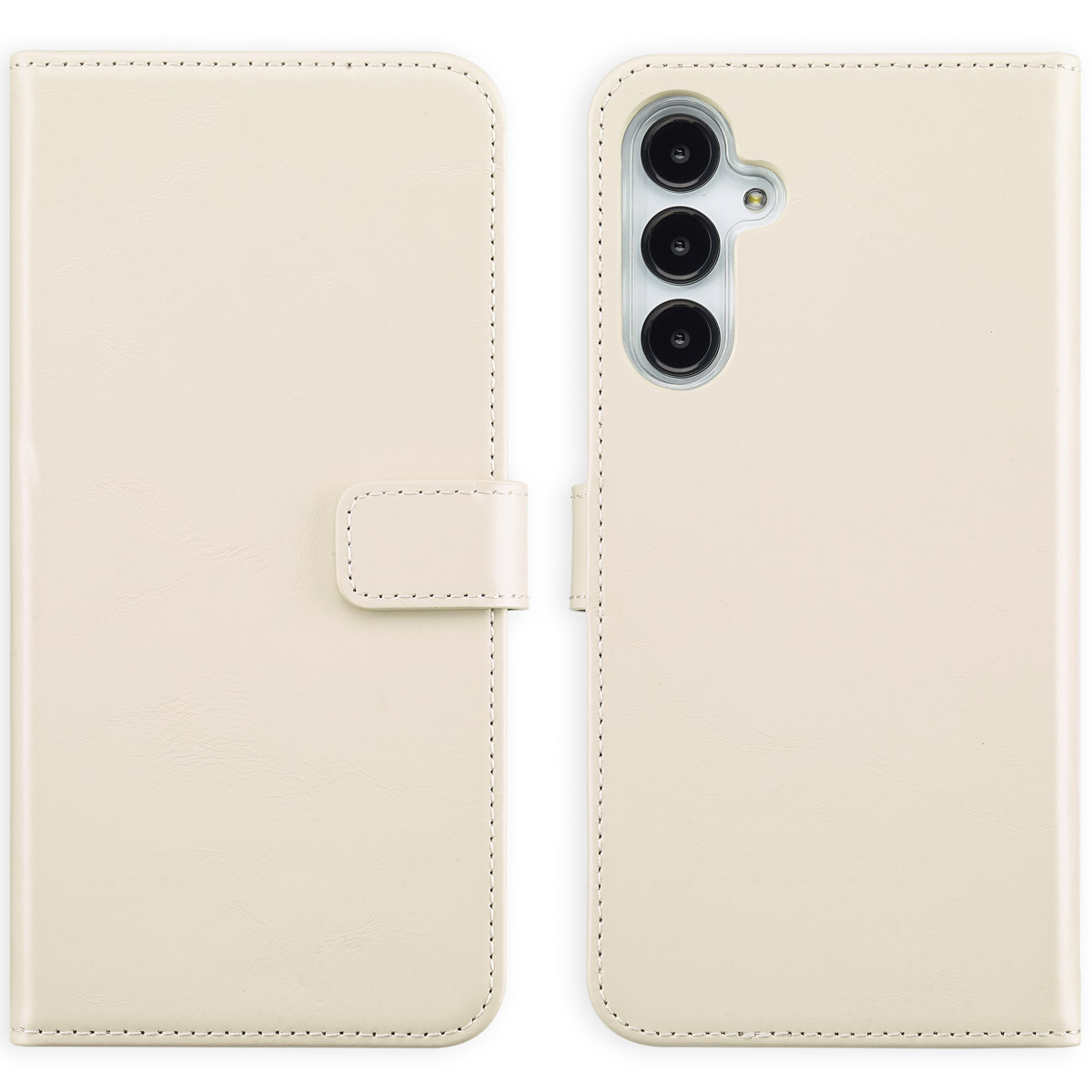 Selencia Echt Lederen Bookcase Samsung Galaxy A16 – Greige