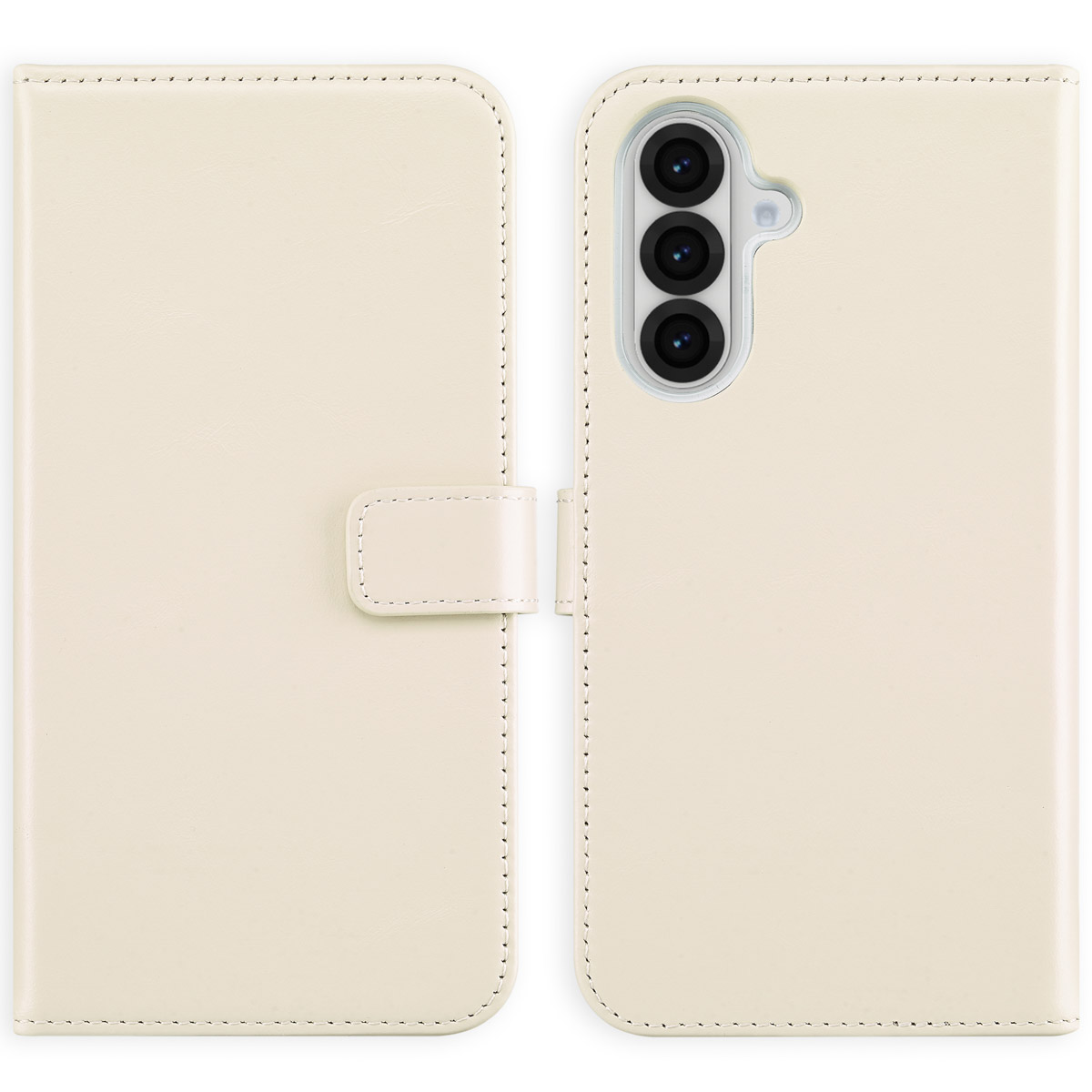 Selencia Echt Lederen Bookcase Samsung Galaxy A36 – Greige