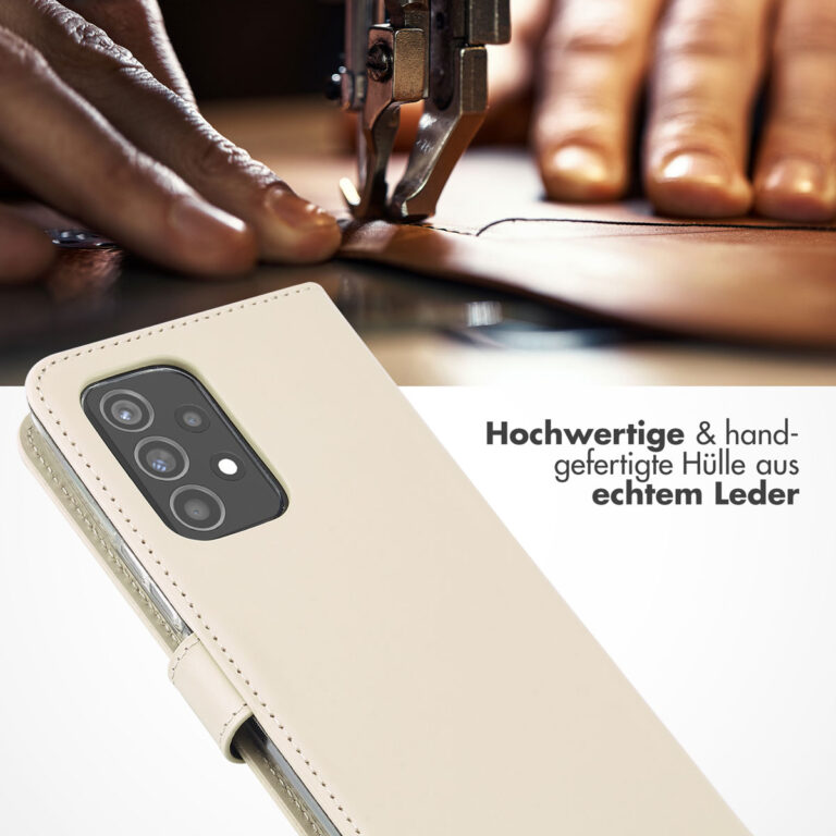Selencia Echt Lederen Bookcase Samsung Galaxy A53 - Greige - Afbeelding 6