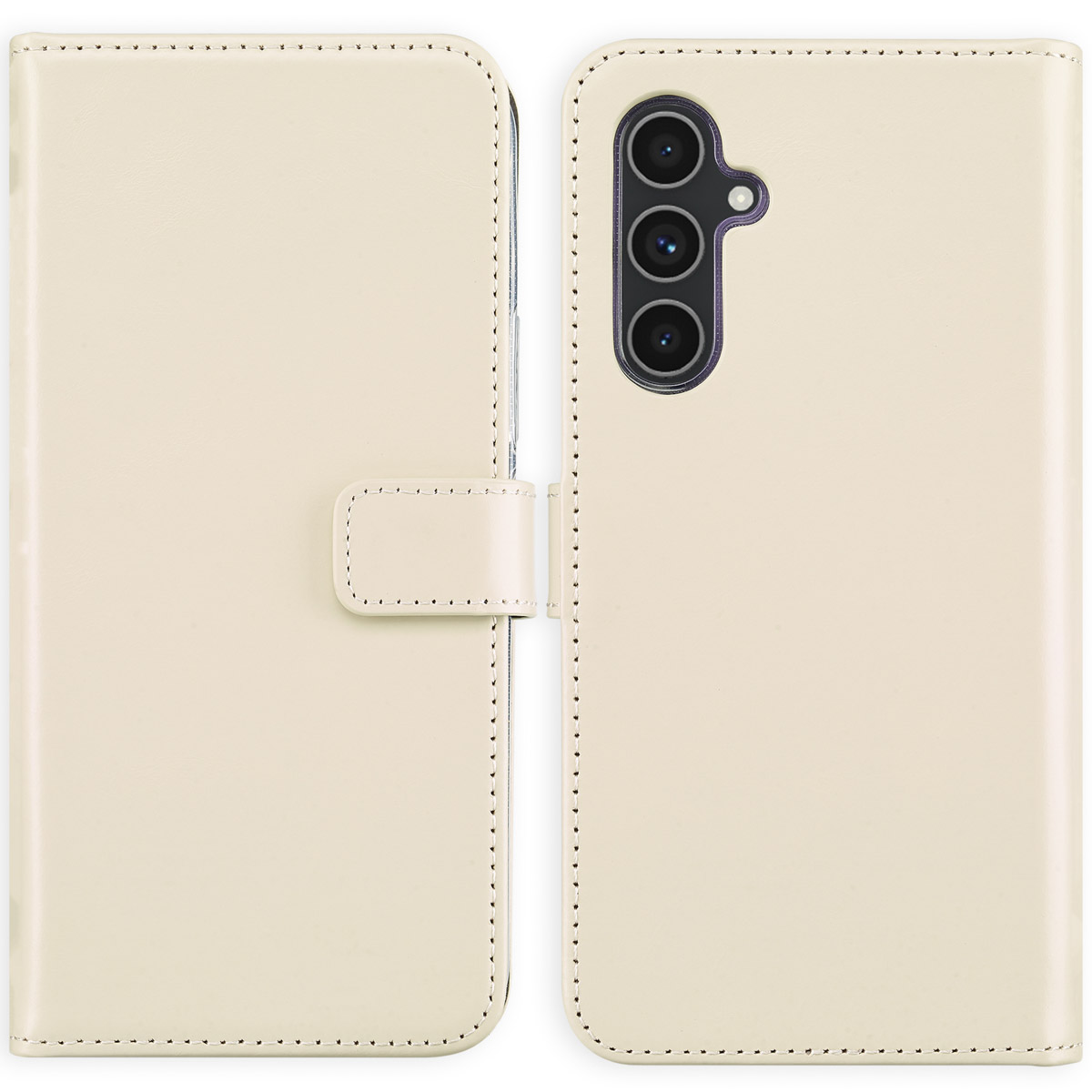 Selencia Echt Lederen Bookcase Samsung Galaxy A54 – Greige