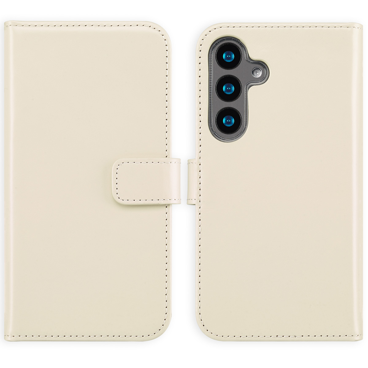 Selencia Echt Lederen Bookcase Samsung Galaxy S24 – Greige
