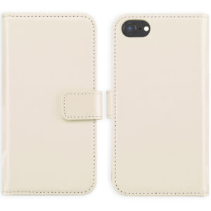 Selencia Echt Lederen Bookcase Apple iPhone SE (2022 / 2020) / 8 / 7 / 6(s) - Greige