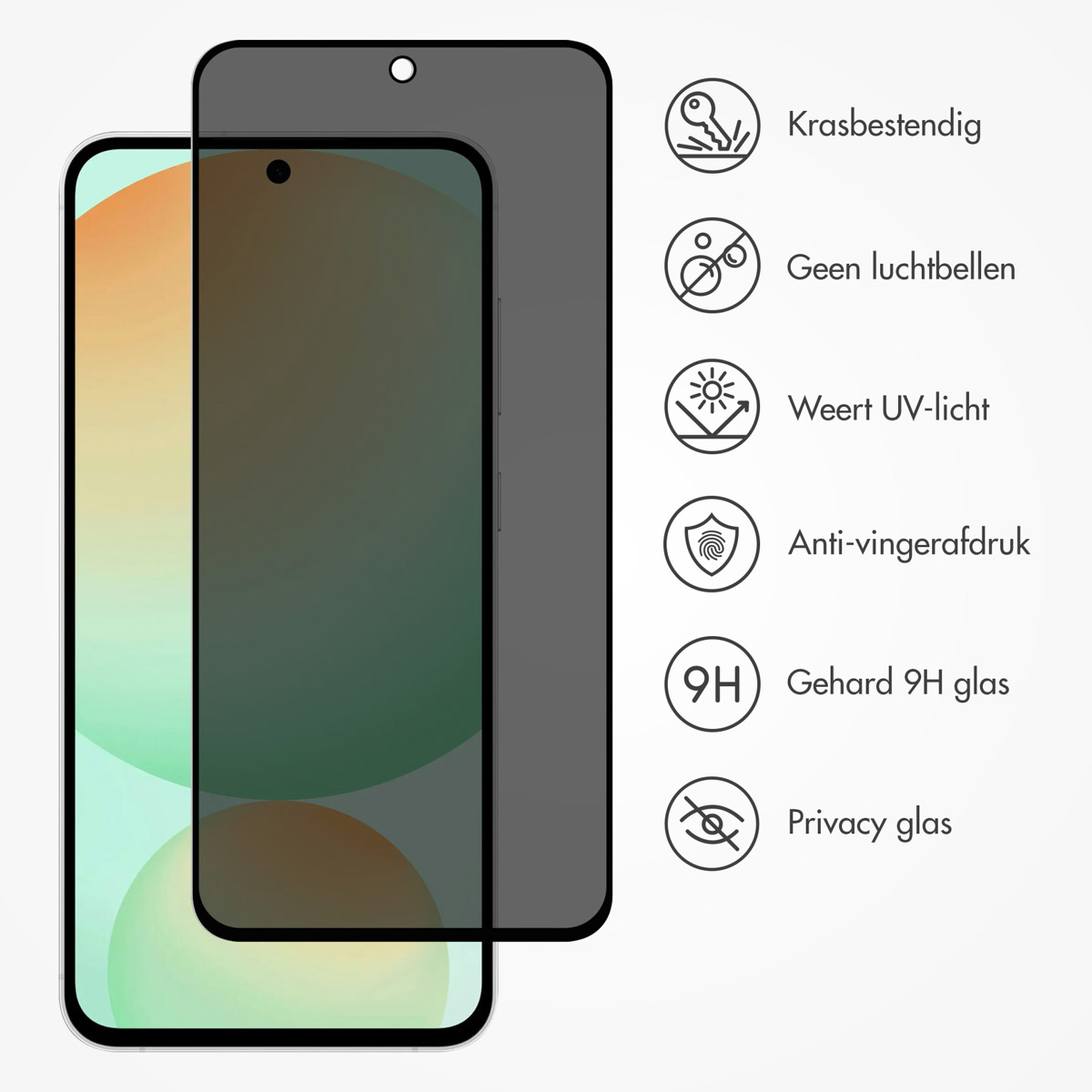 Accezz Gehard Glas Privacy Screenprotector Samsung Galaxy S24 FE / A36 / A56 - Afbeelding 9