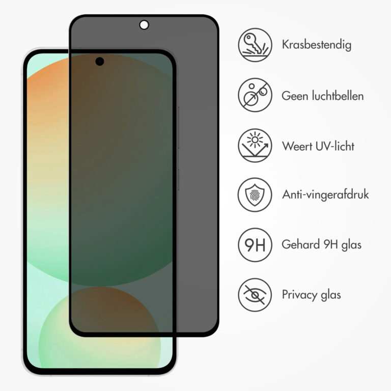 Accezz Gehard Glas Privacy Screenprotector Samsung Galaxy A36 / A56 / S24 FE - Afbeelding 8