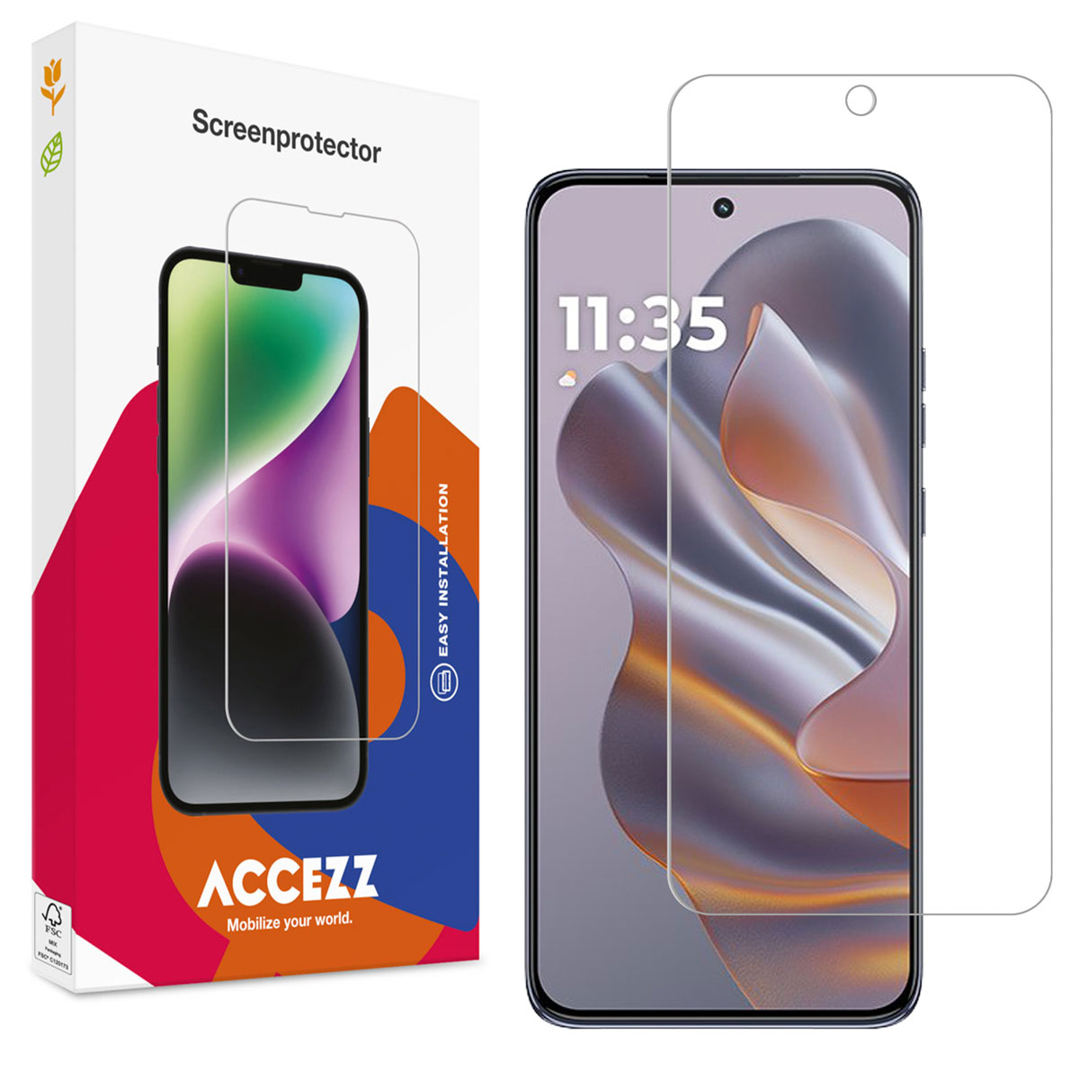 Accezz Gehard Glas Screenprotector Motorola Thinkphone 25 / Edge 50 Neo / Edge 60 Neo - Afbeelding 3