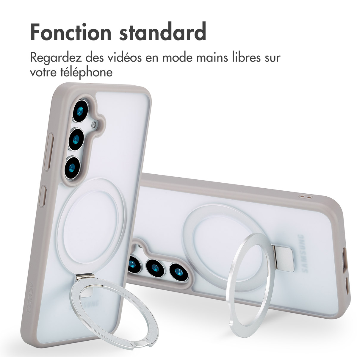 Accezz Ring Stand Backcover met MagSafe Samsung Galaxy S24 - Grijs - Afbeelding 7