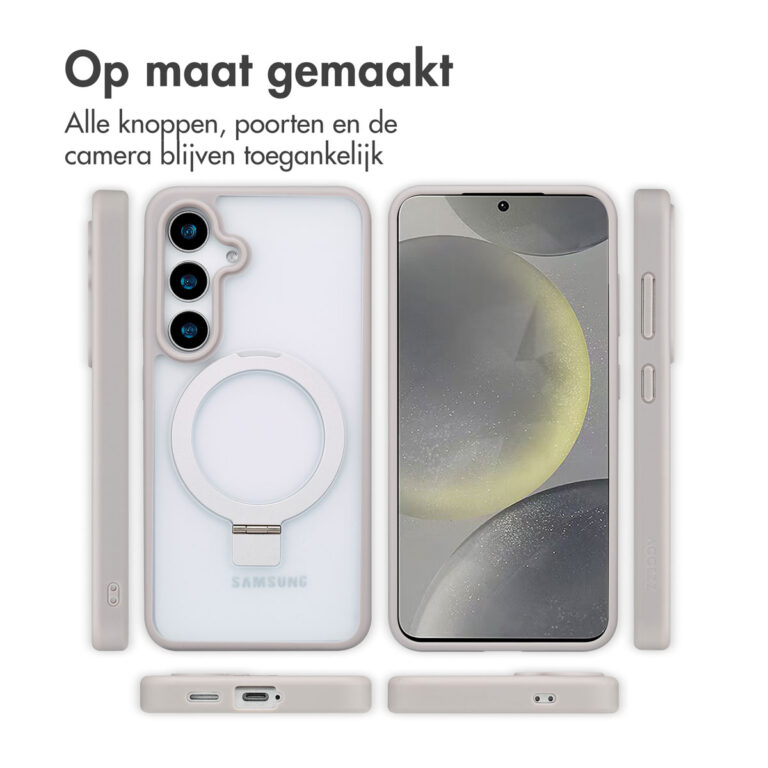 Accezz Ring Stand Backcover met MagSafe Samsung Galaxy S24 - Grey - Afbeelding 8
