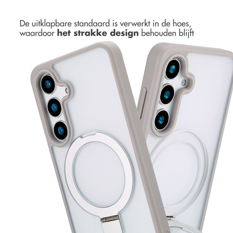 Accezz Ring Stand Backcover met MagSafe Samsung Galaxy S24 - Grey - Afbeelding 5