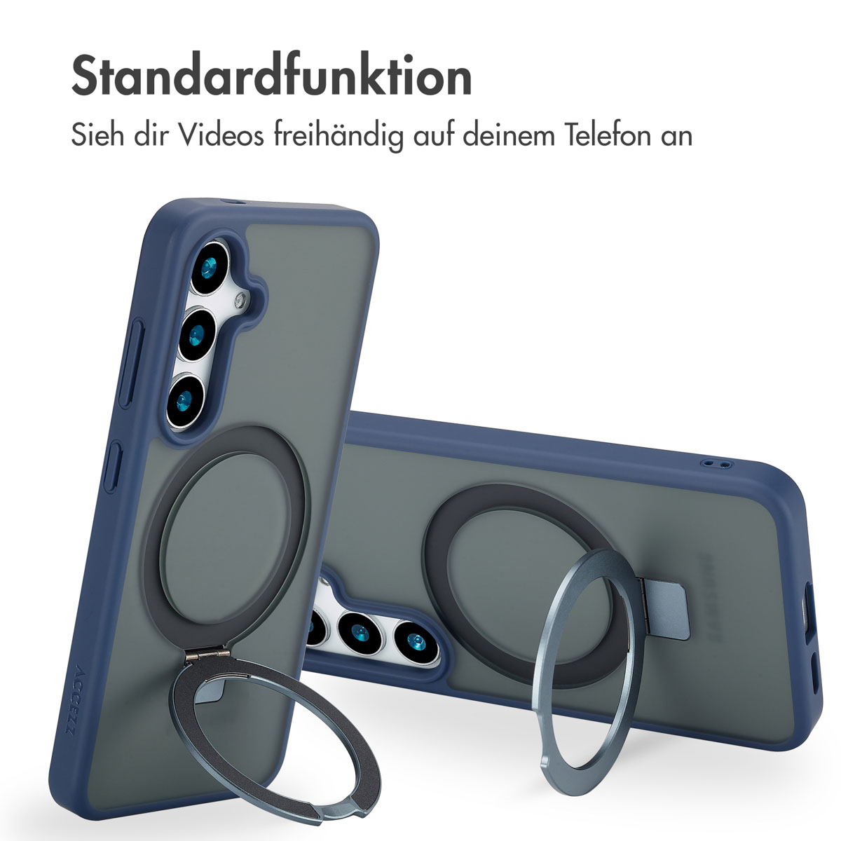Accezz Ring Stand Backcover met MagSafe Samsung Galaxy S24 - Blauw - Afbeelding 9