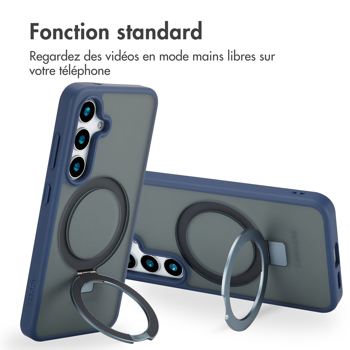 Accezz Ring Stand Backcover met MagSafe Samsung Galaxy S24 - Blauw - Afbeelding 7